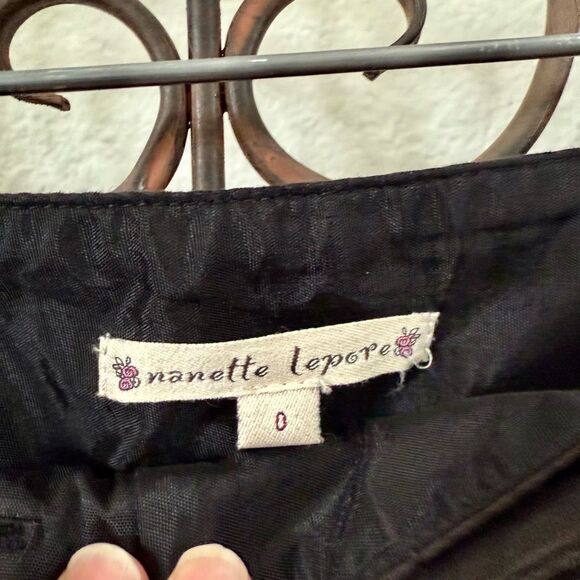 Black High-Waisted Wide-Leg Pants with Button Detail - Picture 8 of 11